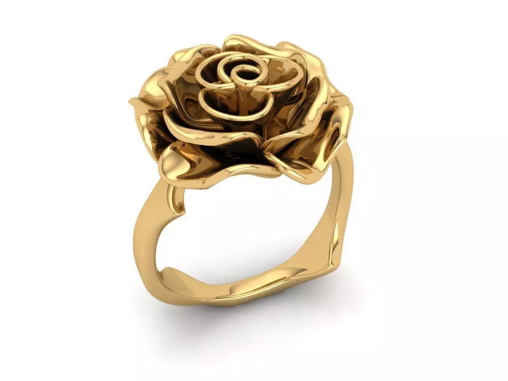 The Rose Ring - Gold 3D print model_0