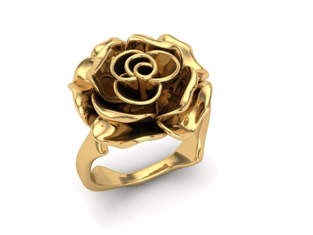 The Rose Ring - Gold 3D print model_2
