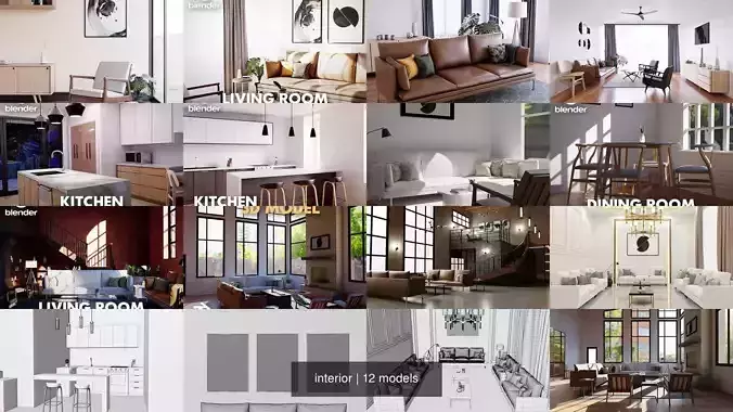 interiors interior design file 3D Model Collection