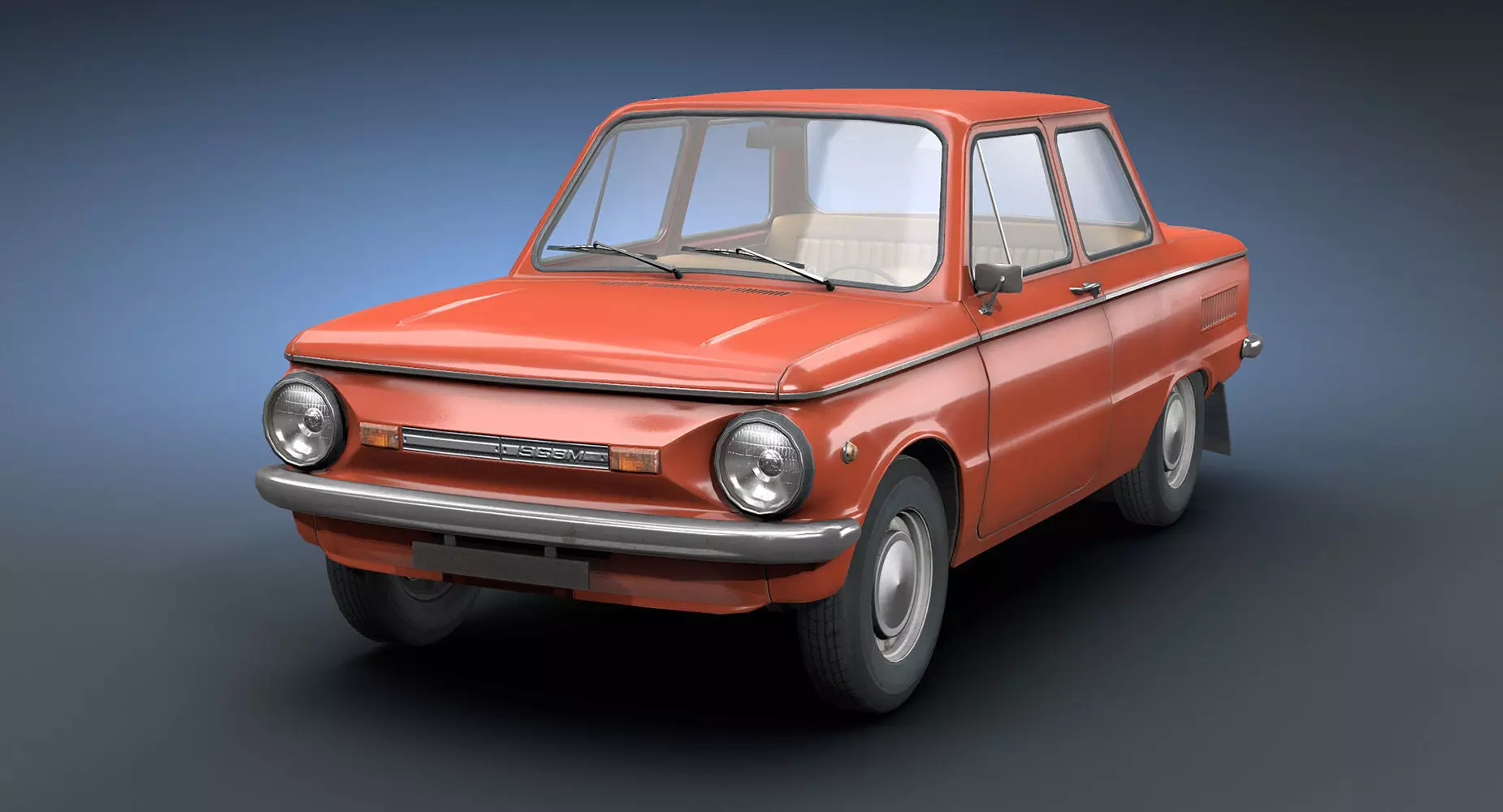 ZAZ-968 Low-Poly old car Low-poly 3D model