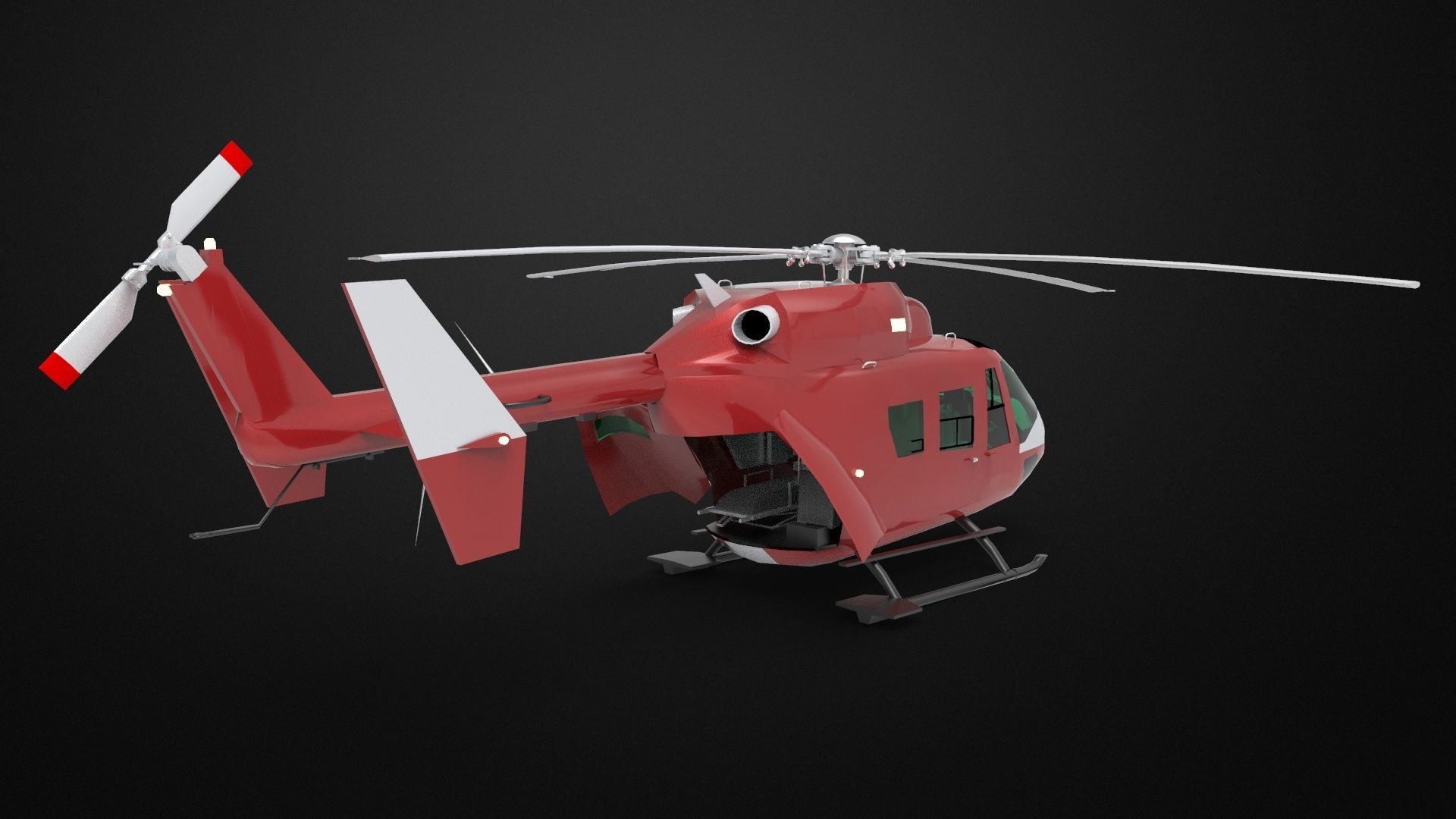 MBB Kawasaki BK 117 3D model_8