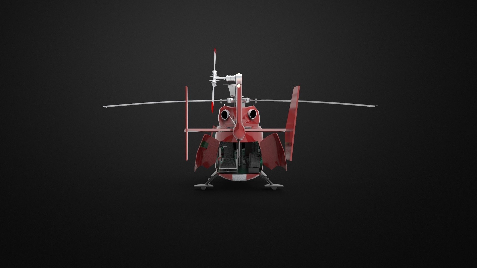 MBB Kawasaki BK 117 3D model_3