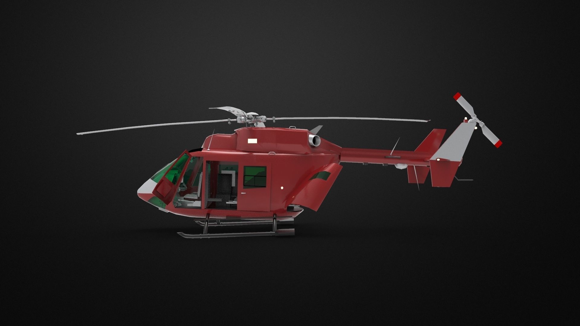 MBB Kawasaki BK 117 3D model_5