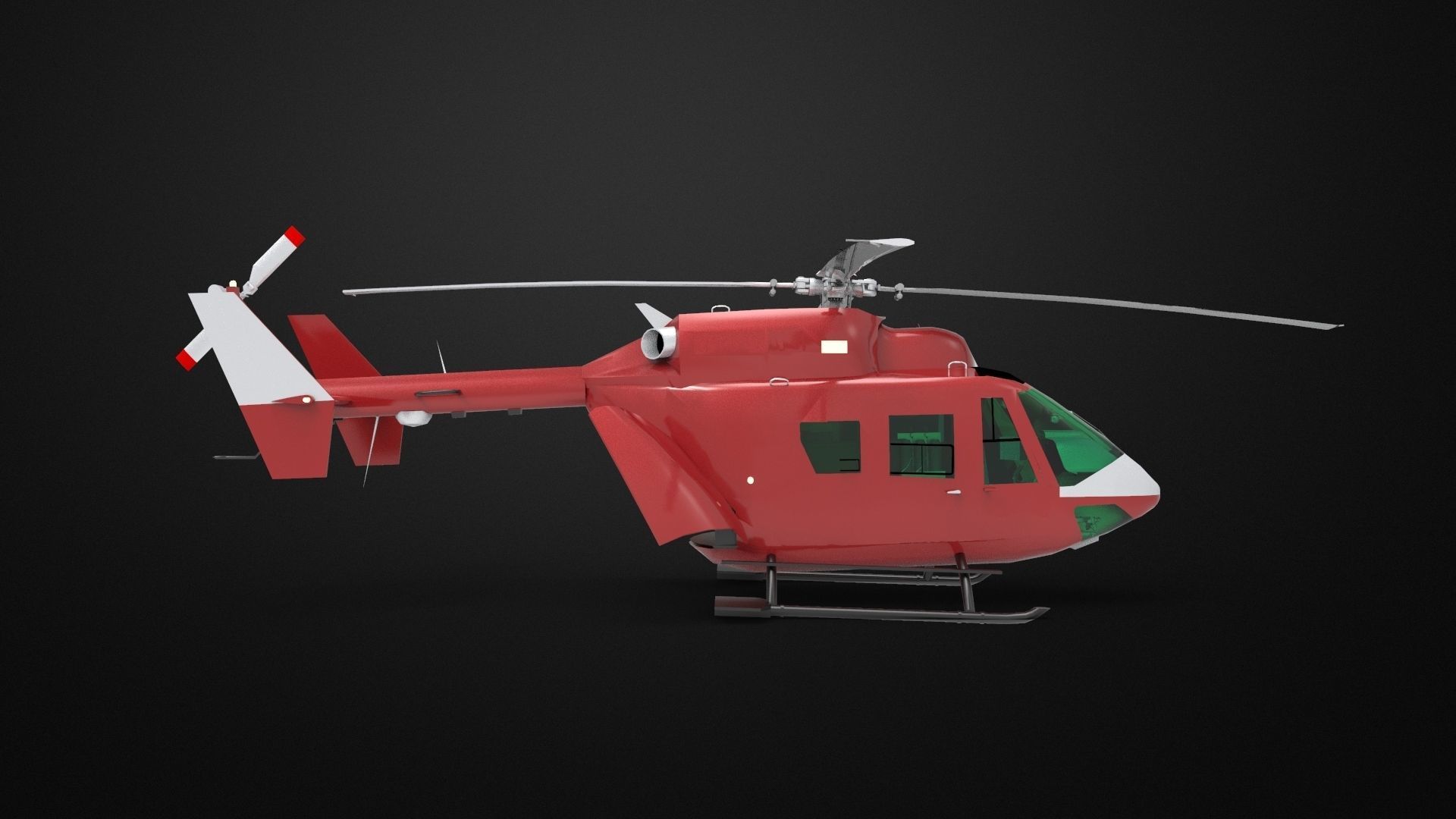 MBB Kawasaki BK 117 3D model_4