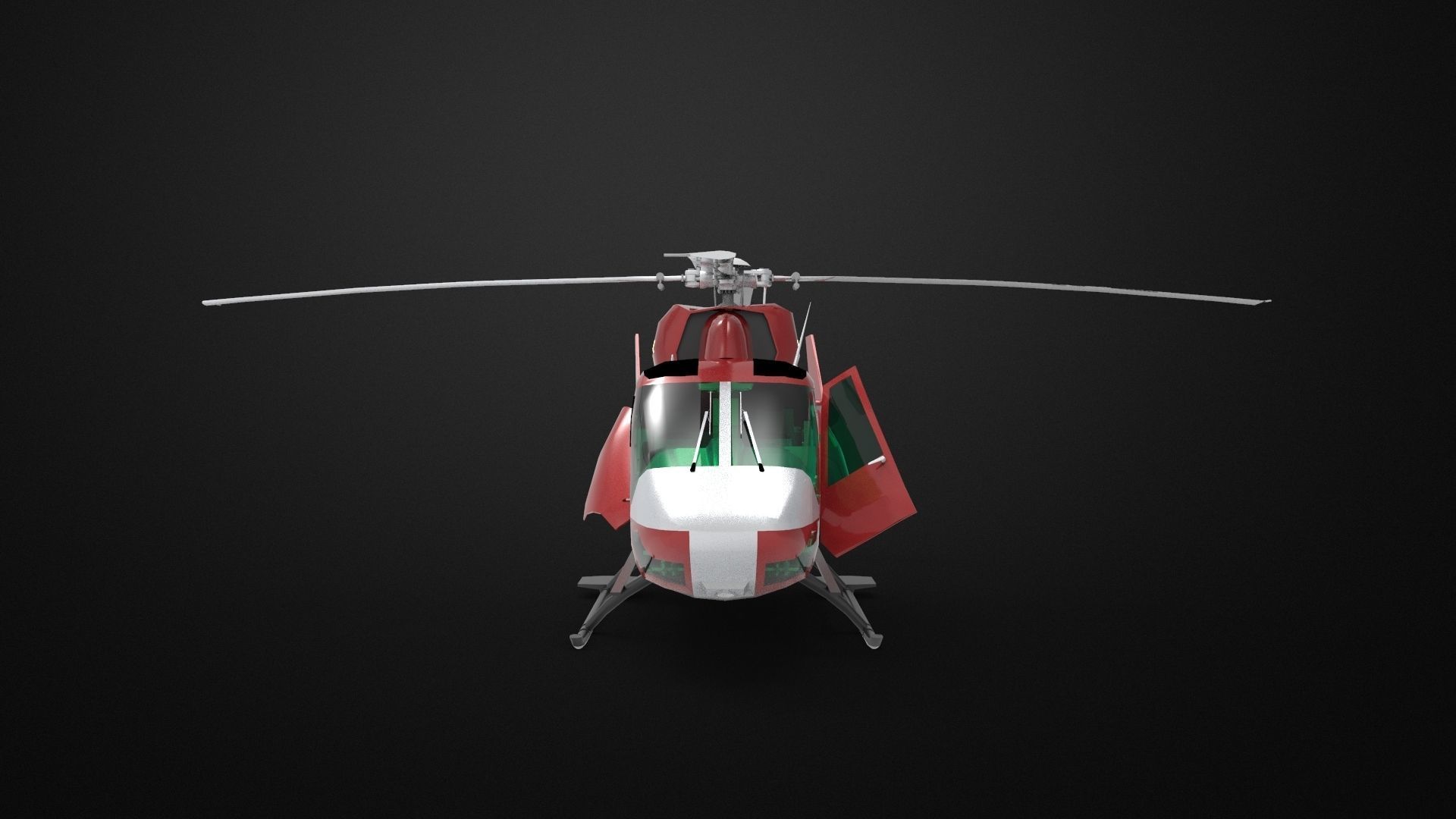 MBB Kawasaki BK 117 3D model_2