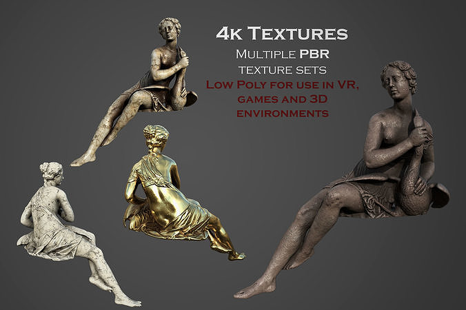 Statue of  Thetis Low-poly 3D model