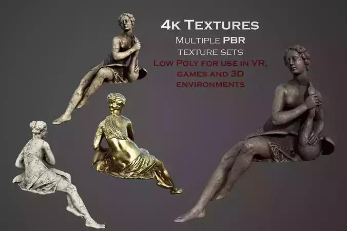 Statue of  Thetis Low-poly 3D model
