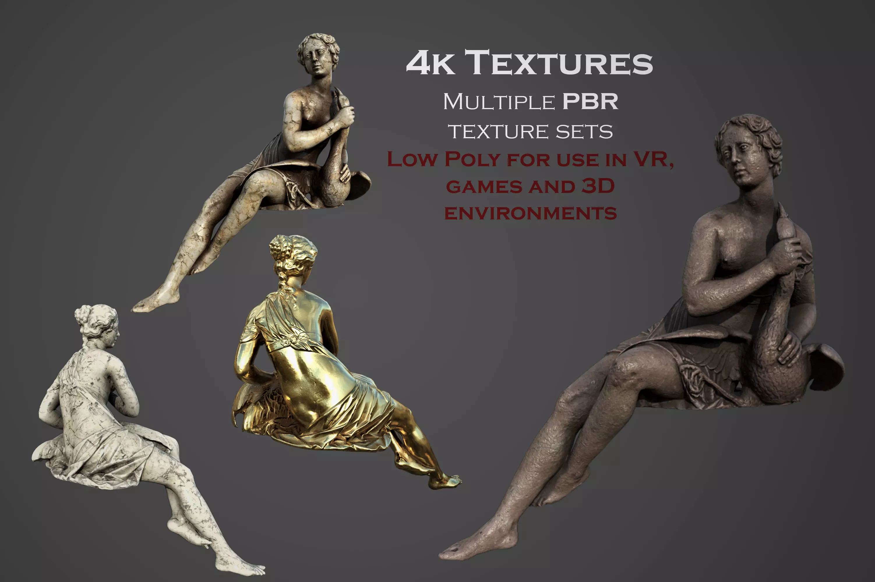 Statue of  Thetis Low-poly 3D model_0