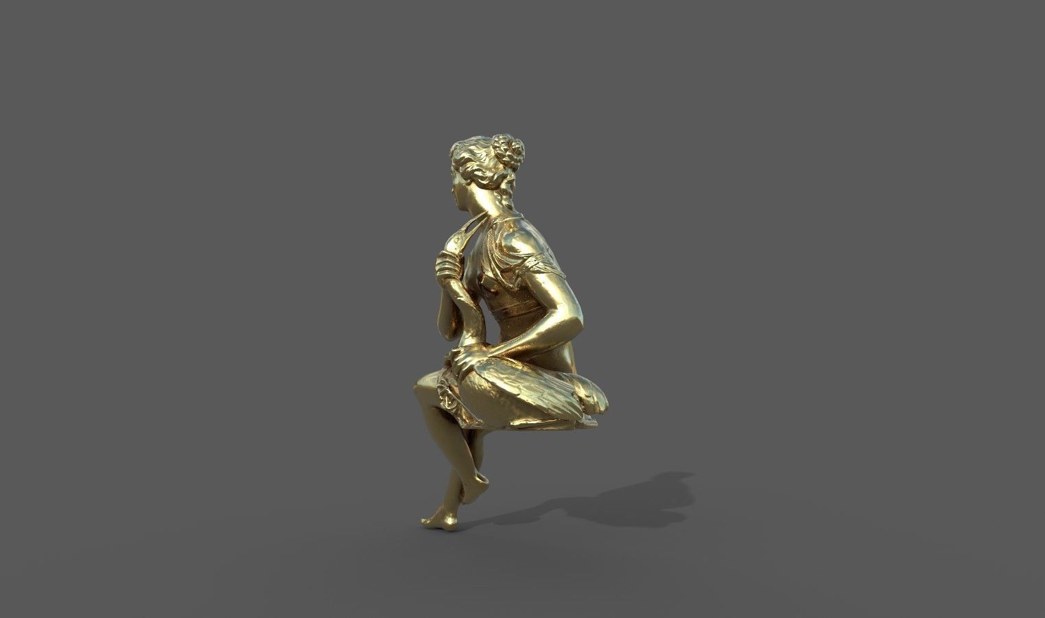 Statue of  Thetis Low-poly 3D model_21