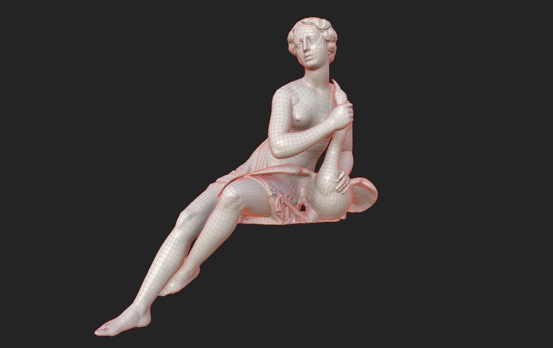 Statue of  Thetis Low-poly 3D model_24