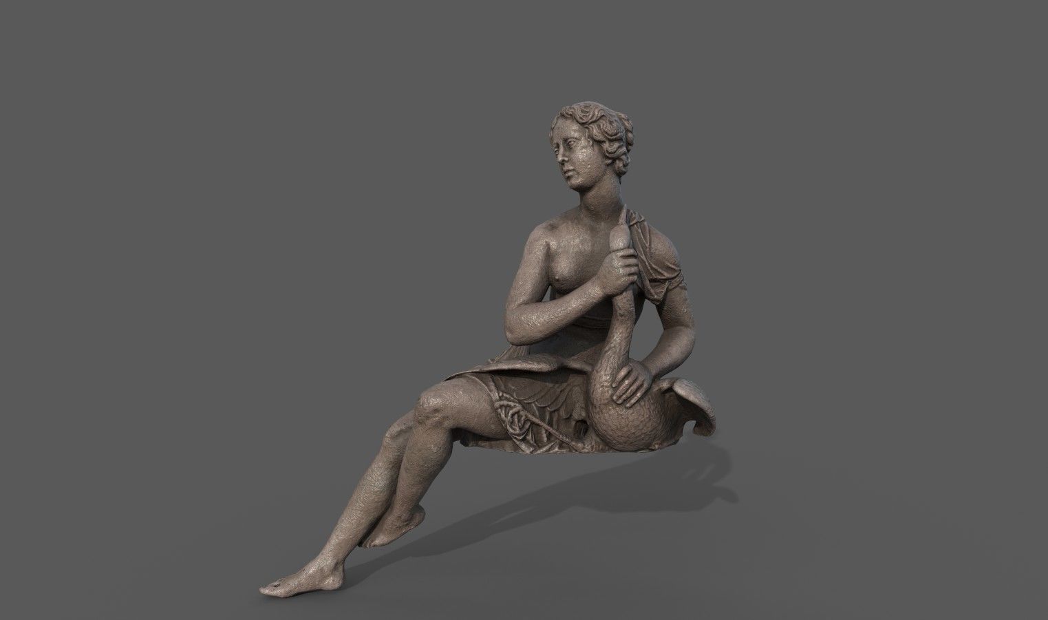 Statue of  Thetis Low-poly 3D model_2