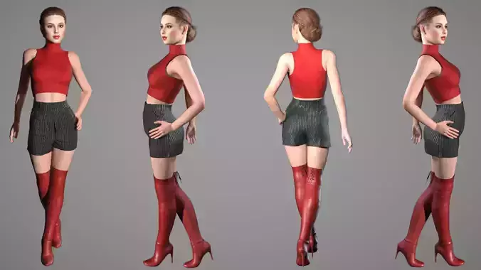Classy Shorts Outfit 3D model