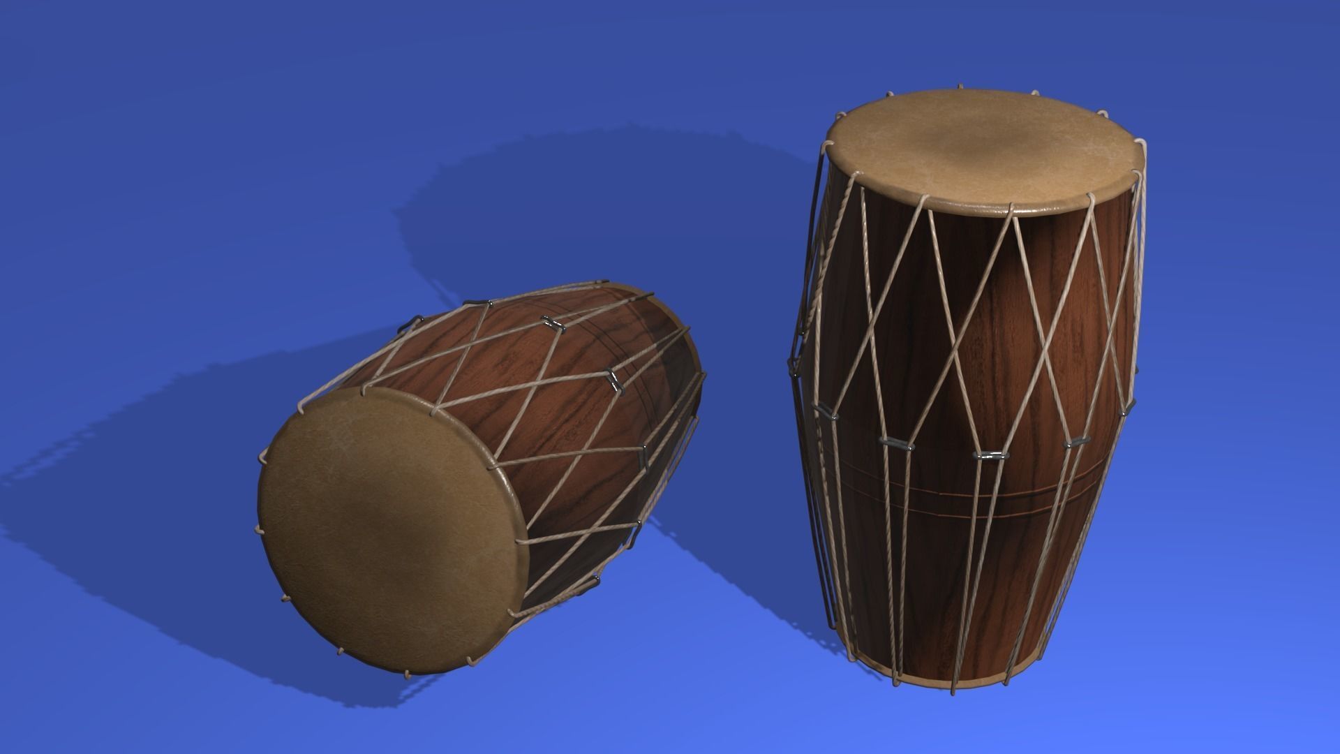 Dholak Drum 3D model_1