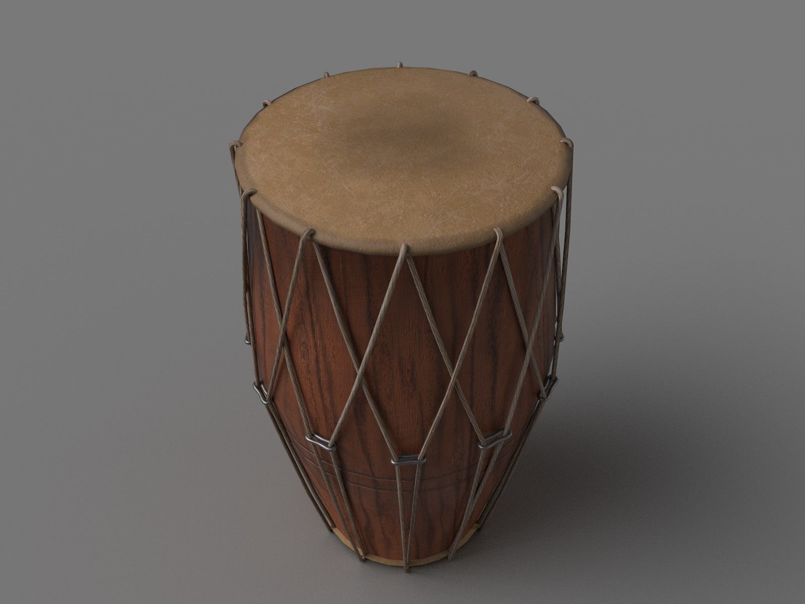 Dholak Drum 3D model_4