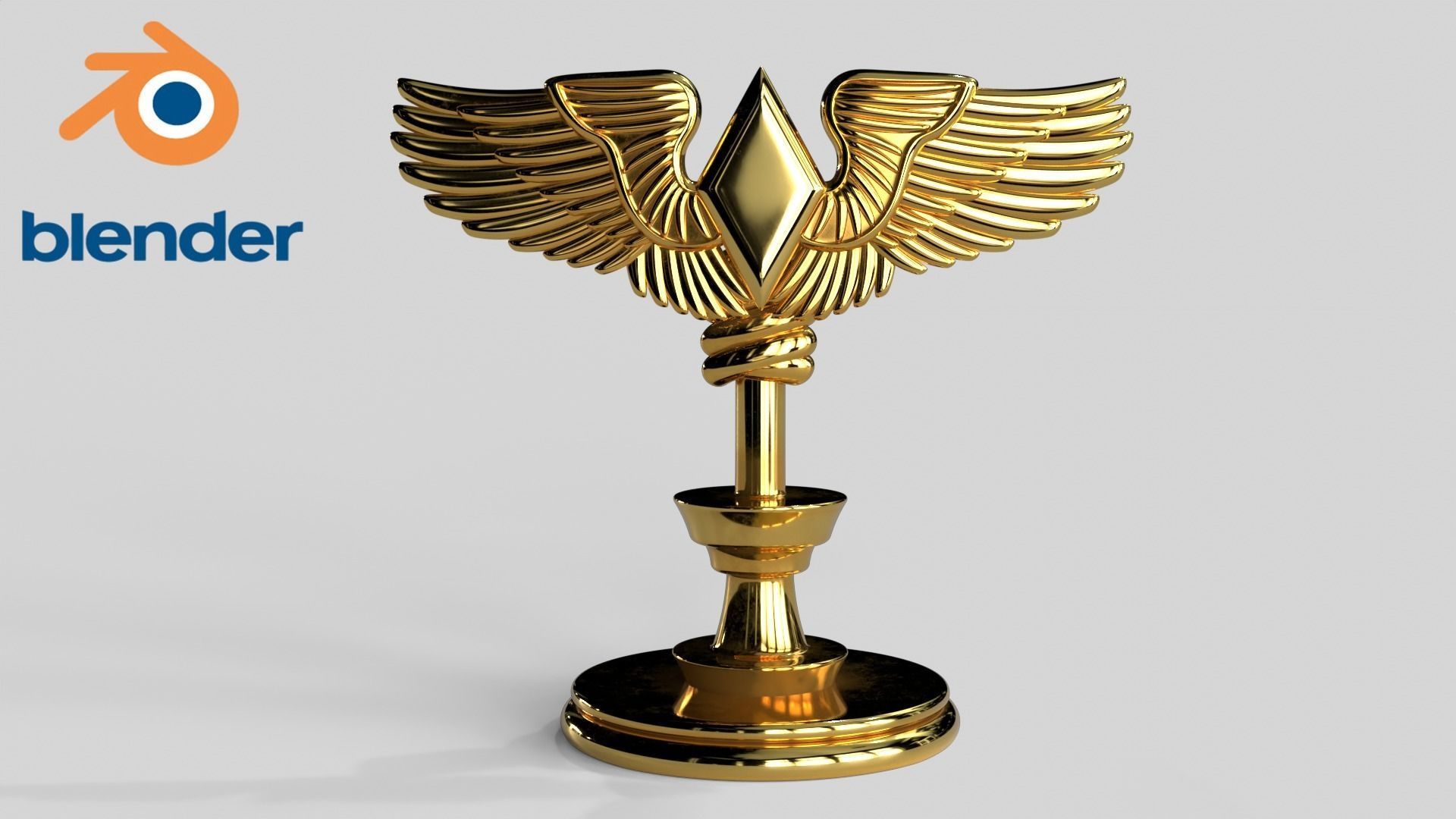 Award Trophy 13 Low-poly 3D model_3