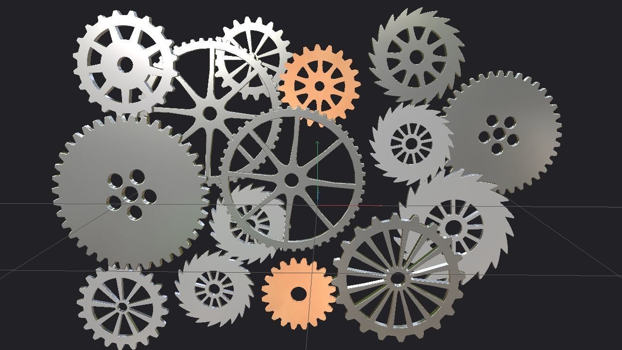 Cogwheel animation Low-poly 3D model_2