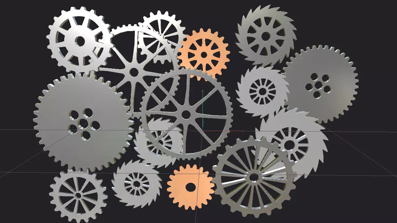 Cogwheel animation Low-poly 3D model_0