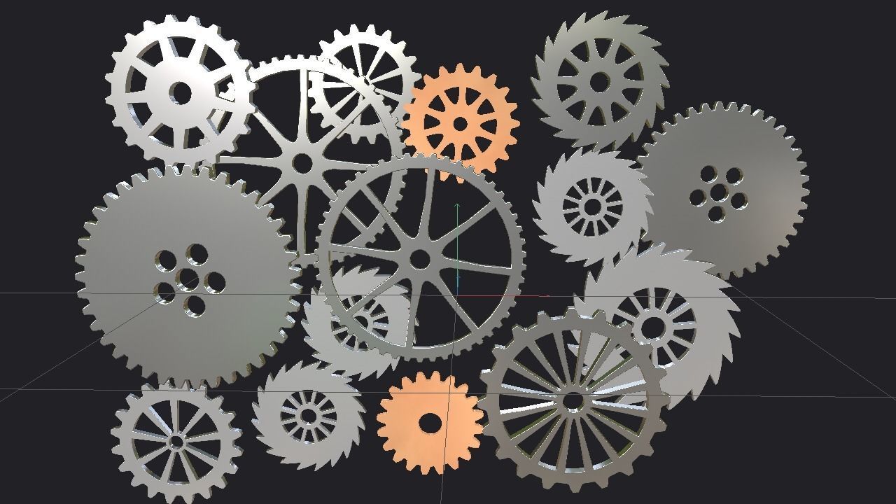 Cogwheel animation Low-poly 3D model_3