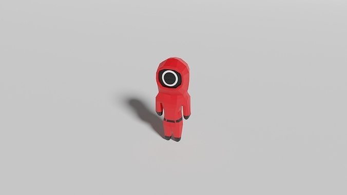 Low-Poly Squid Game Character Circle Free low-poly 3D model