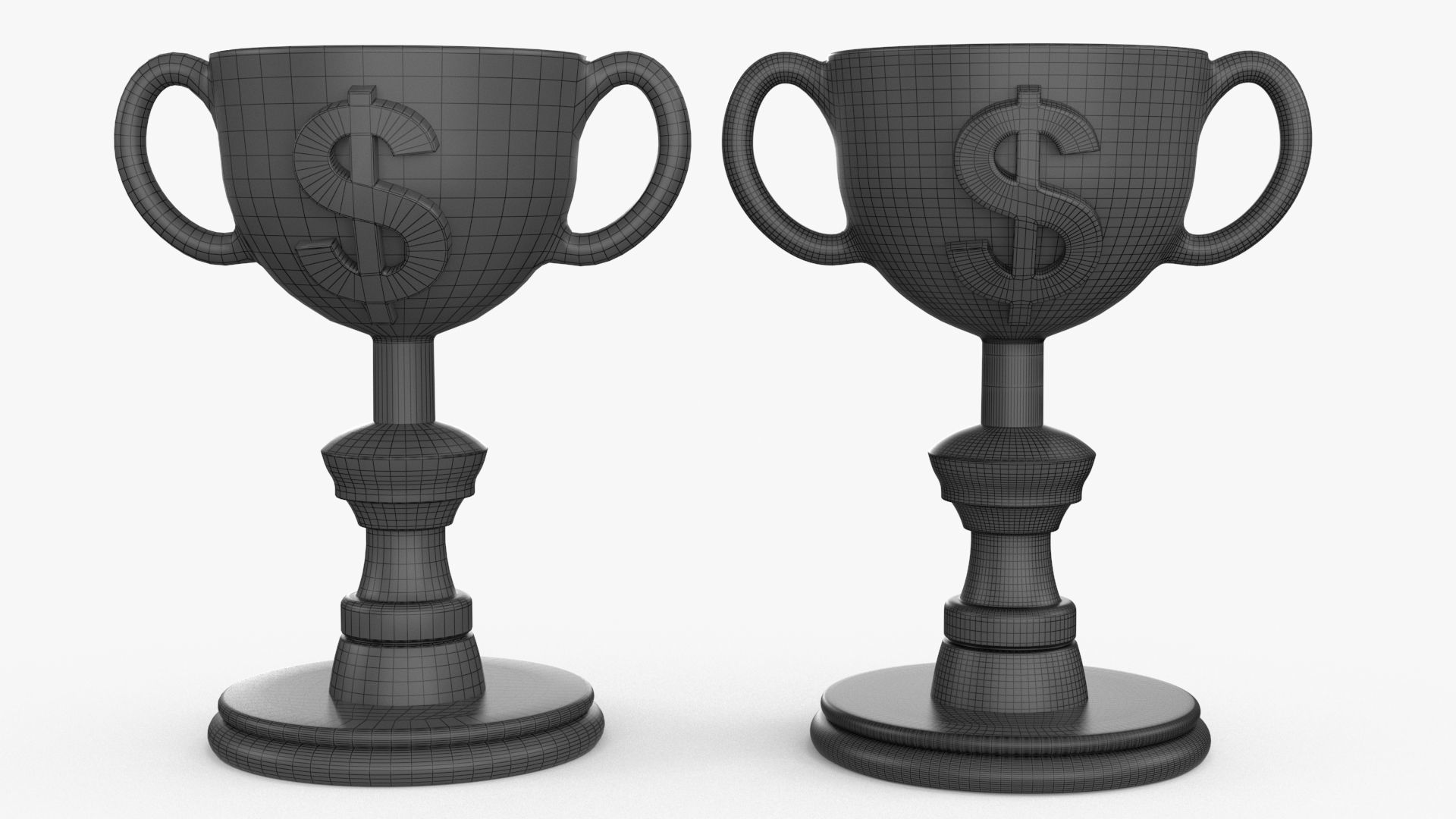 Award Trophy Collection 14 pieces Low-poly 3D model_30