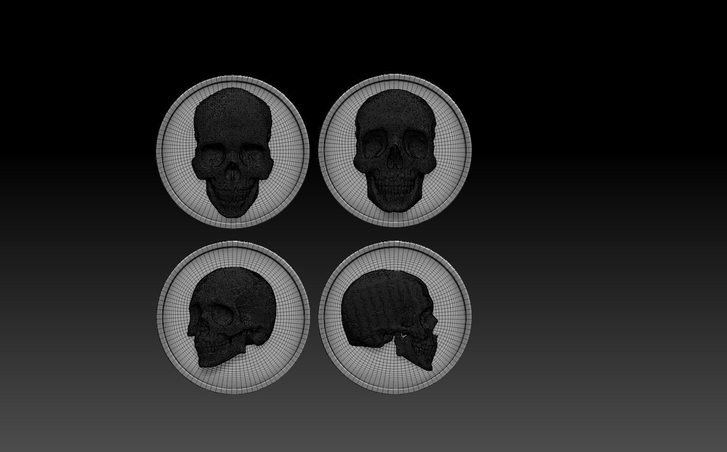 scull three skulls 3D print model_9
