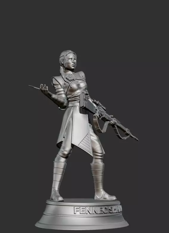 Fennec Shand with Throwing Knife 3 versions 3D print model_0