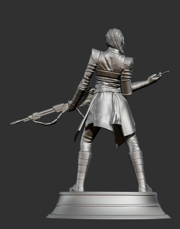 Fennec Shand with Throwing Knife 3 versions 3D print model_2