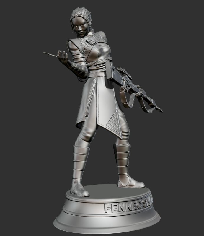 Fennec Shand with Throwing Knife 3 versions 3D print model_3