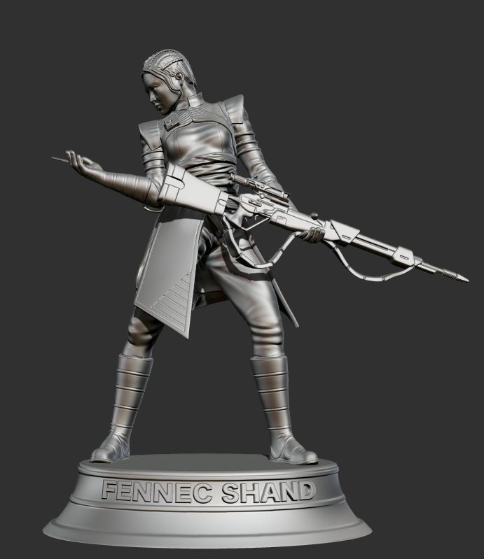 Fennec Shand with Throwing Knife 3 versions 3D print model_4
