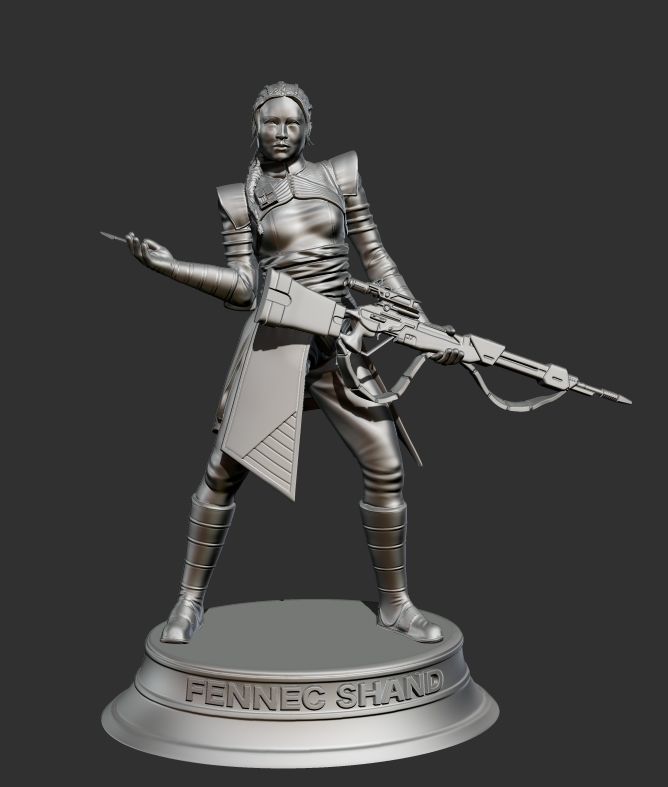 Fennec Shand with Throwing Knife 3 versions 3D print model_1