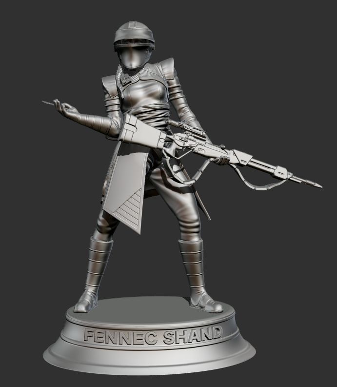 Fennec Shand with Throwing Knife 3 versions 3D print model_5