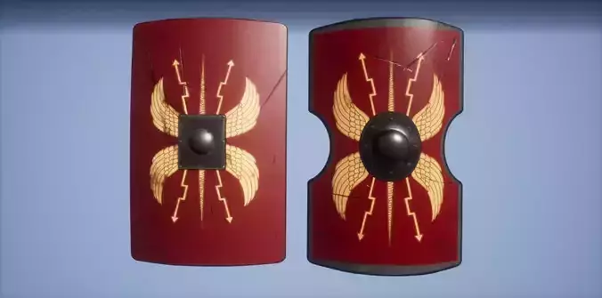 Roman Scutum Shield Low-poly 3D model