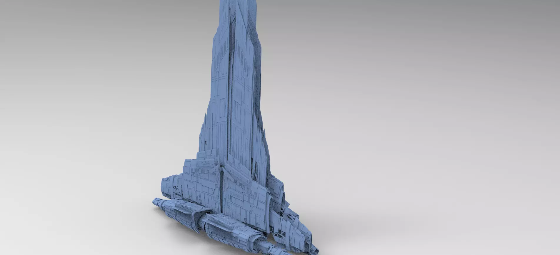 Alien Tower monolith ship kit 2 3D model_0