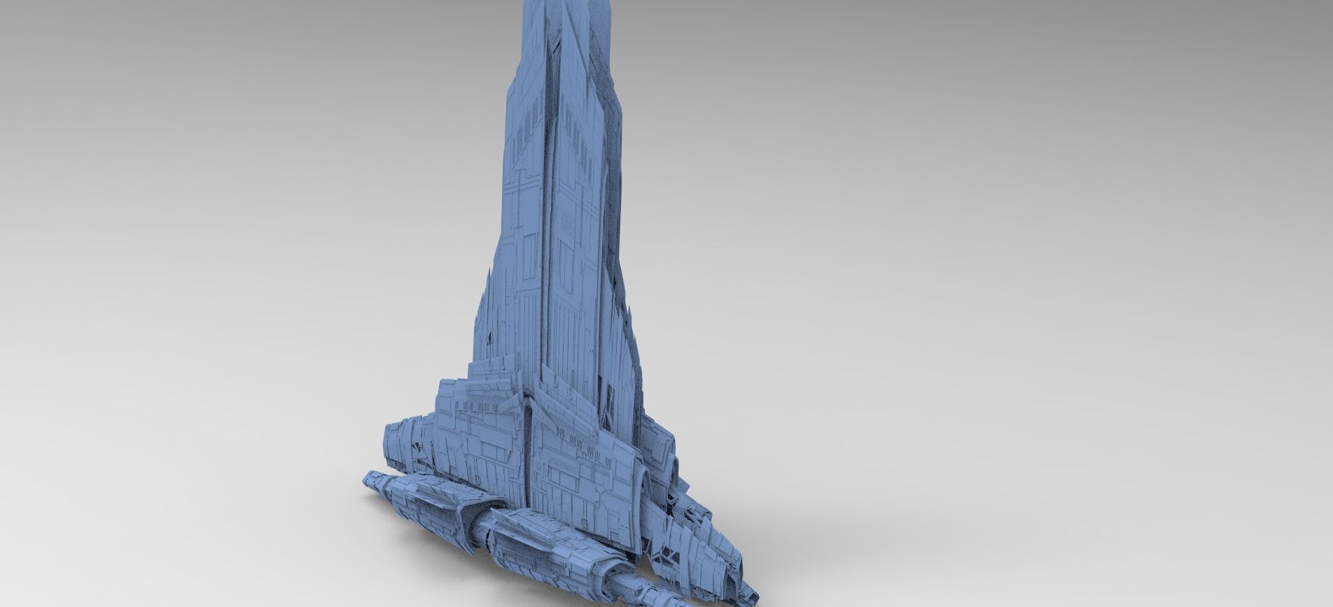 Alien Tower monolith ship kit 2 3D model_1