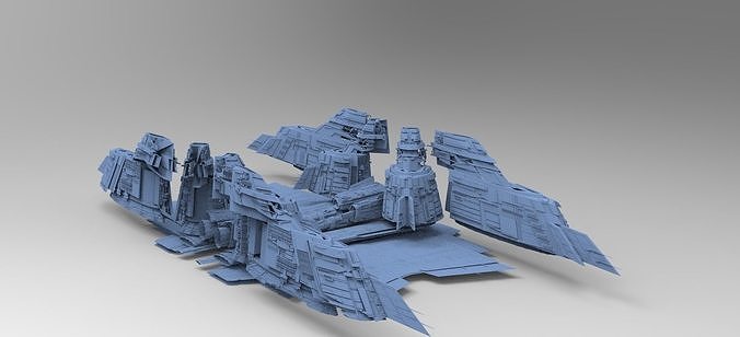 Alien Ship Ruins set kit 3D 3D model