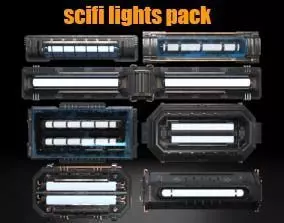 scifi light pack  Low-poly 3D model_0