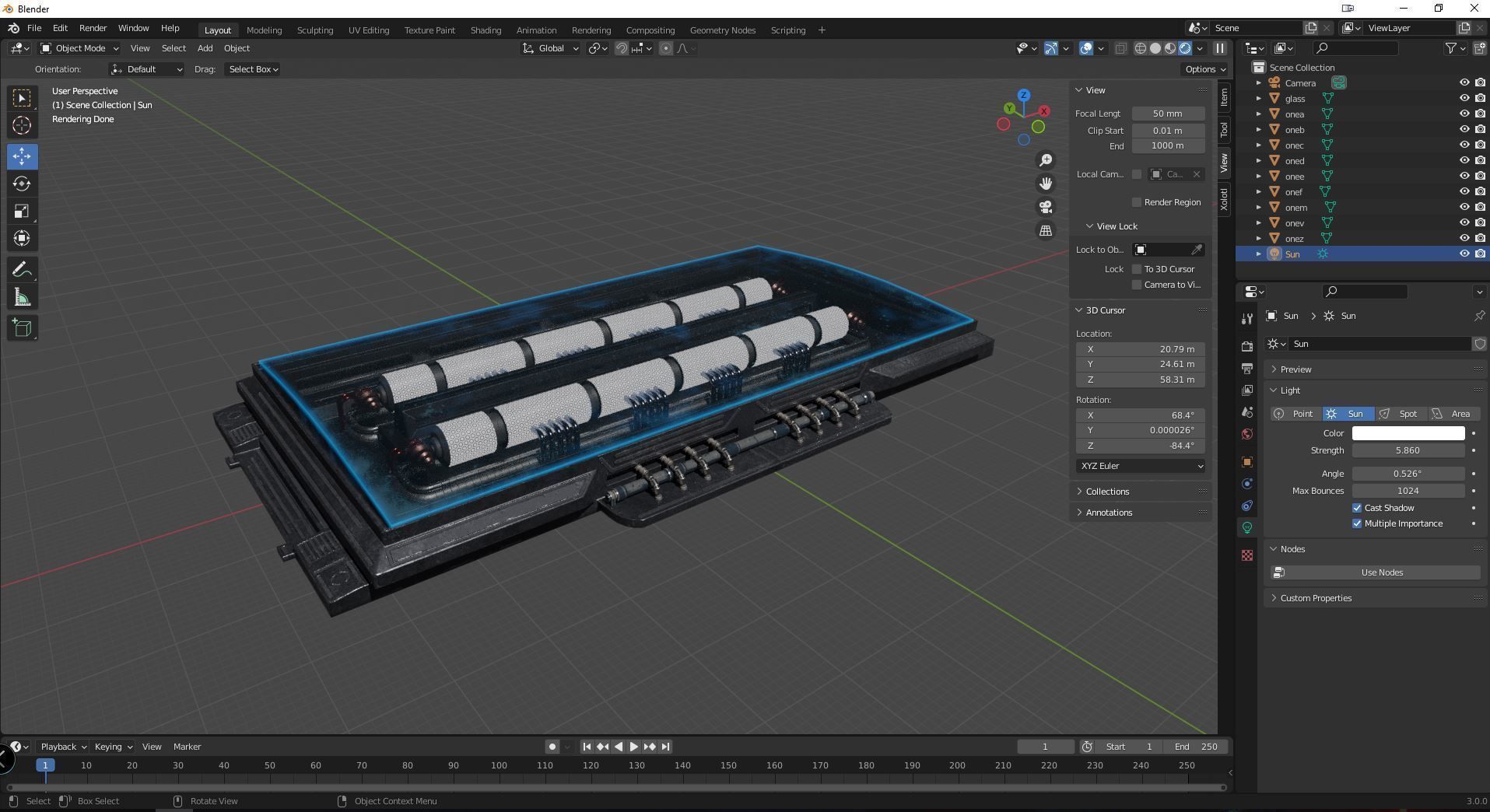 scifi light pack  Low-poly 3D model_9