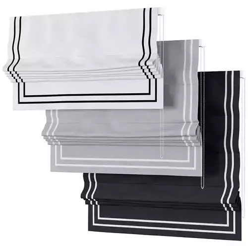 Roman Curtains 153 Linen Blend Flat Roman Shades Double ribbon