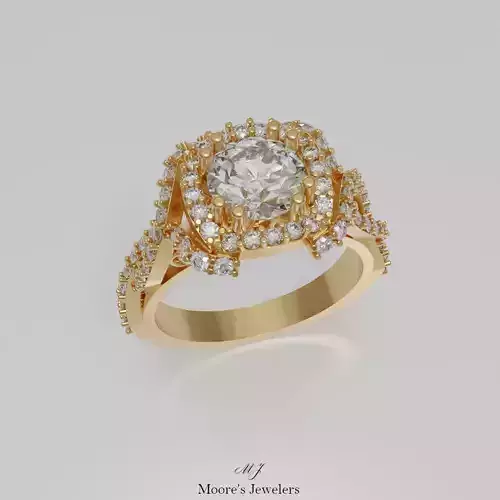 High Fashion Engagement Ring 3d Model Stl File