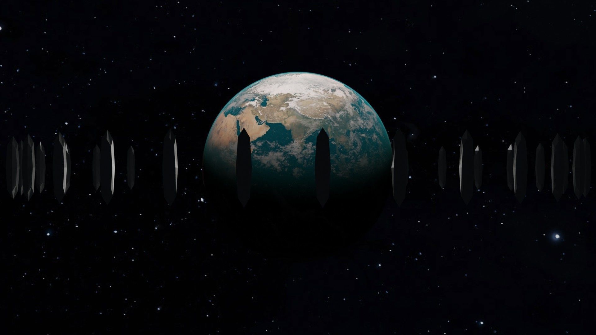 ALPHA EARTH PLANET WITH MOVABLE SPACESHIP   3D model_1