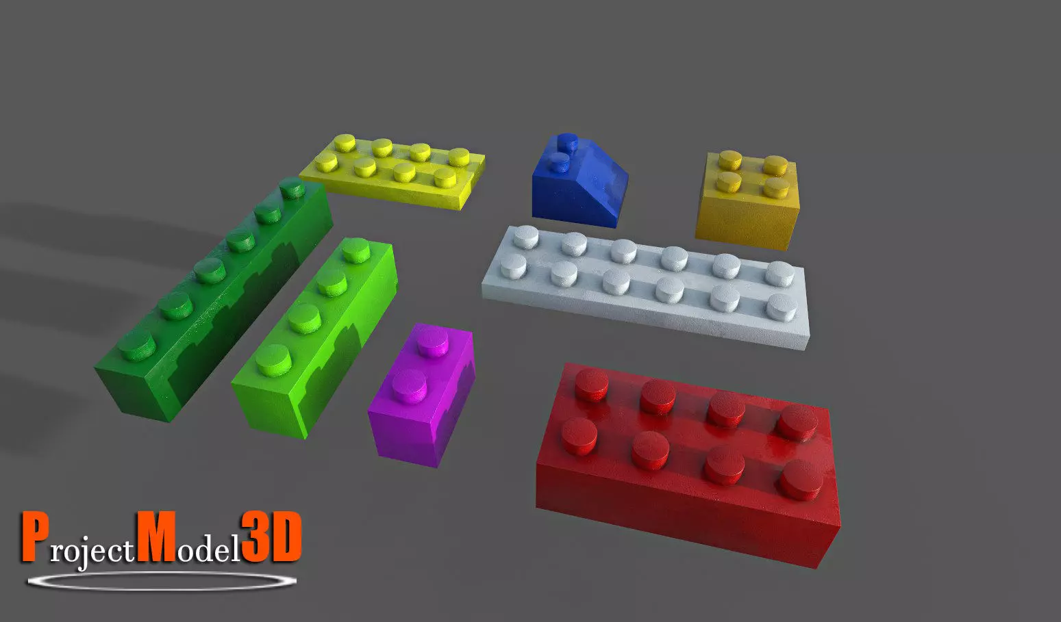 BuildingBlock-Pack001 lego brick Low-poly 3D model