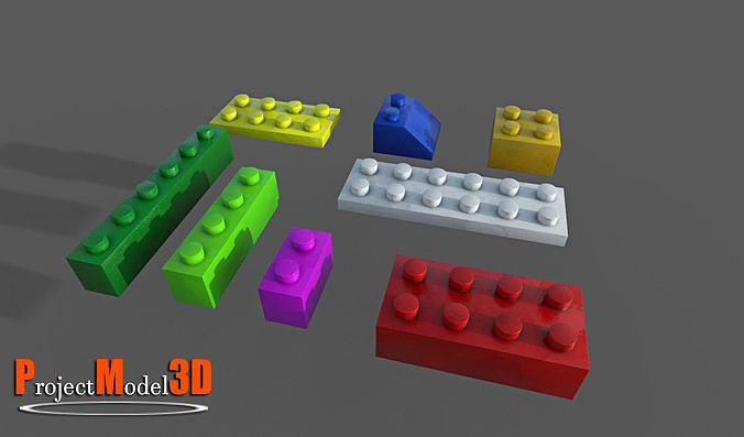 BuildingBlock-Pack001 lego brick Low-poly 3D model