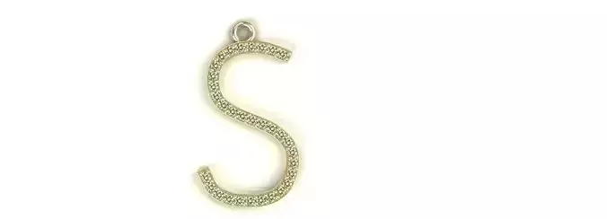 Diamond Letter S Pendant Gold Silver Platinum Luxury Jewelry