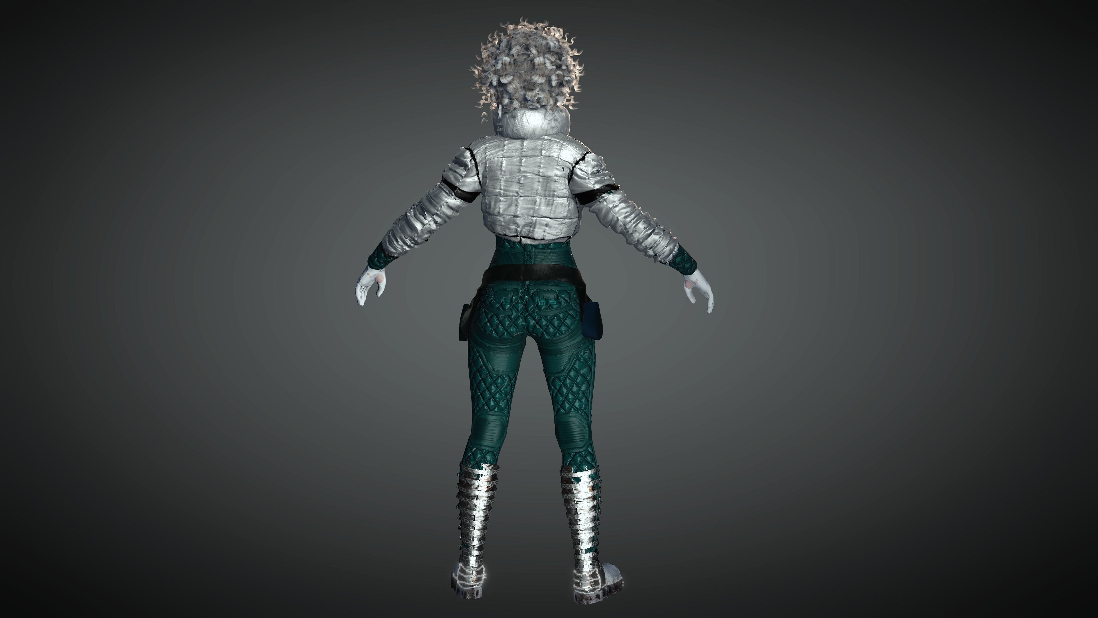 AAA Cyber Punk Female Character 05 Low-poly 3D model_11