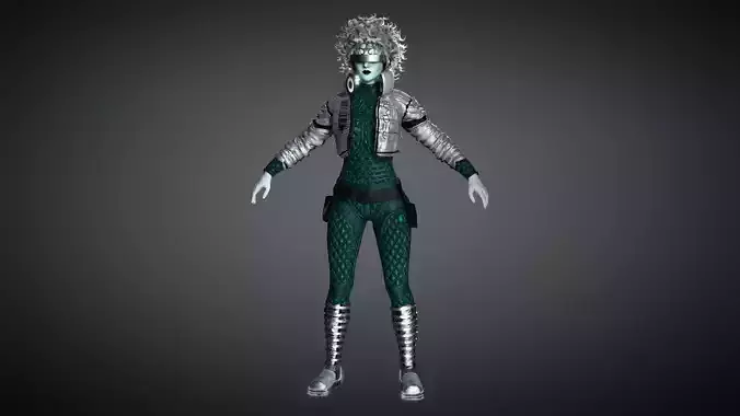AAA Cyber Punk Female Character 05 Low-poly 3D model AAA Cyber Punk Female Character 05 Low-poly 3D model