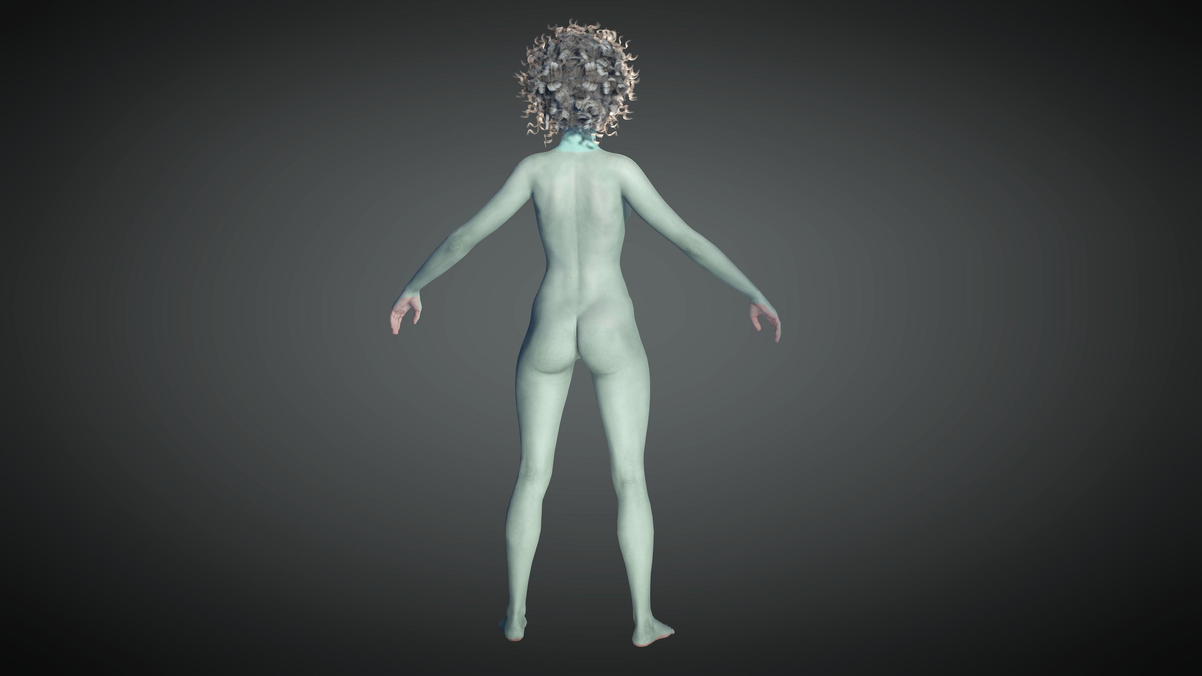 AAA Cyber Punk Female Character 05 Low-poly 3D model_12