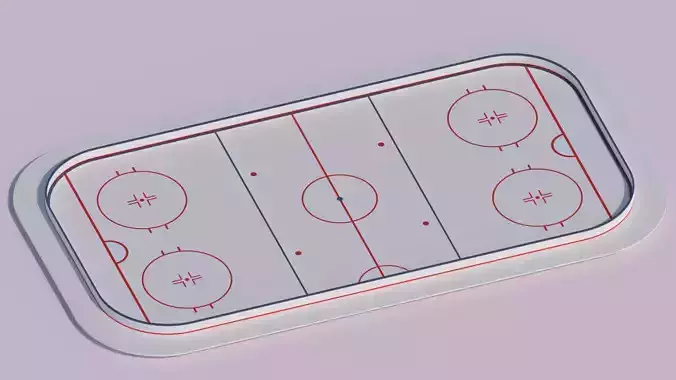 Cartoon Ice Hockey Rink