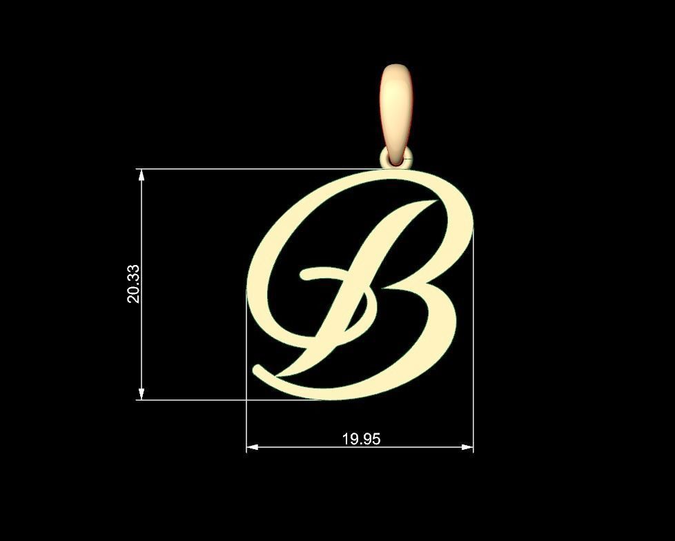 Initial Letters Pendant Sunshine B 3D print model_4