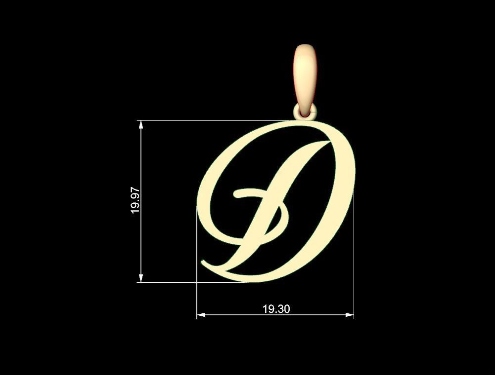 Initial Letters Pendant Sunshine D 3D print model_4