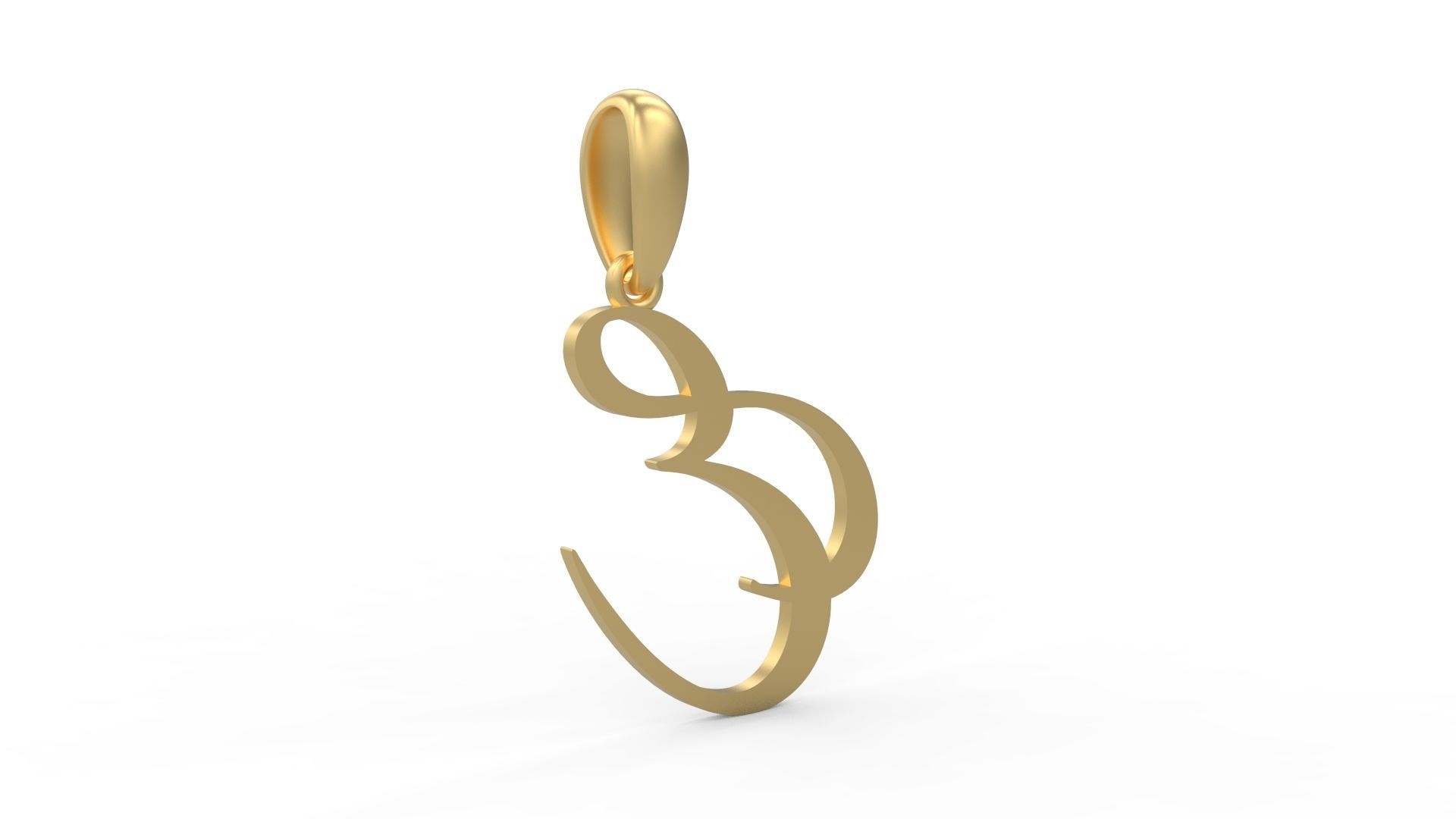 Initial Letters Pendant Sunshine E 3D print model_3